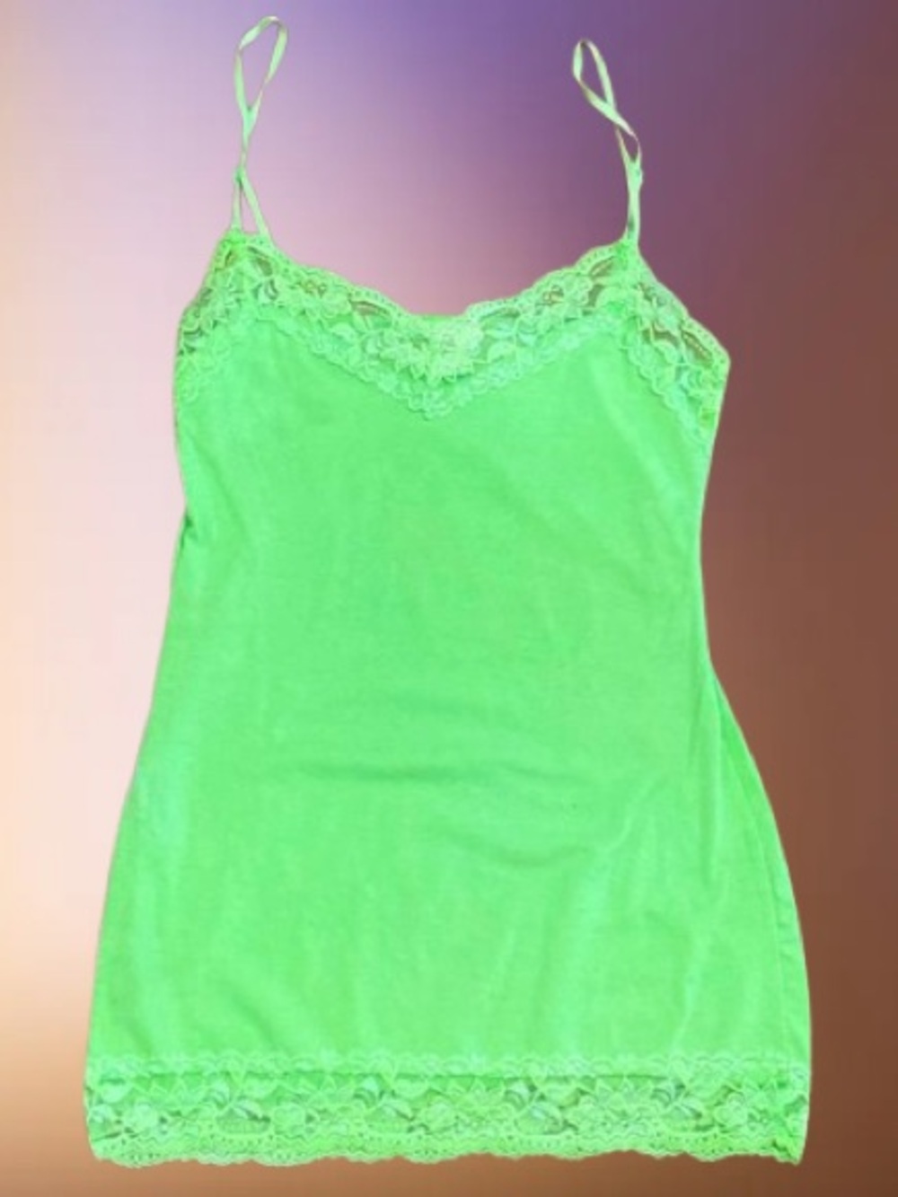 Bozzolo Lime Green Lace Tank S